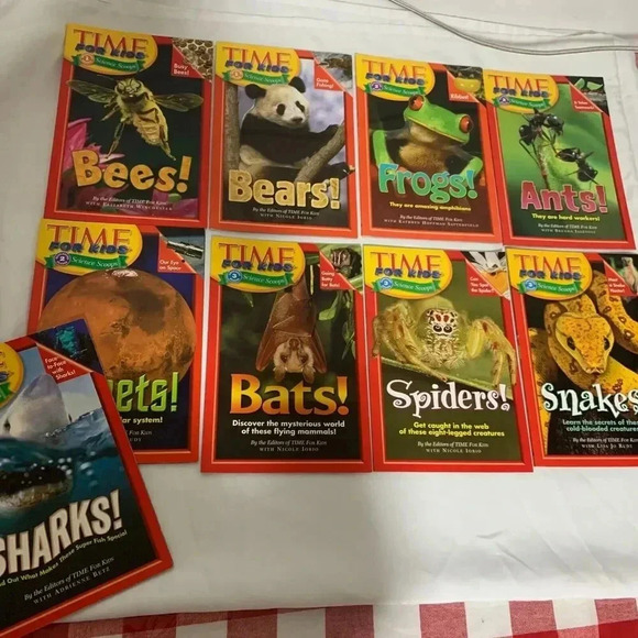Lot of 9 Time For Kids books, Science Scoops soft cover 1,2,3 reading level - Picture 1 of 5